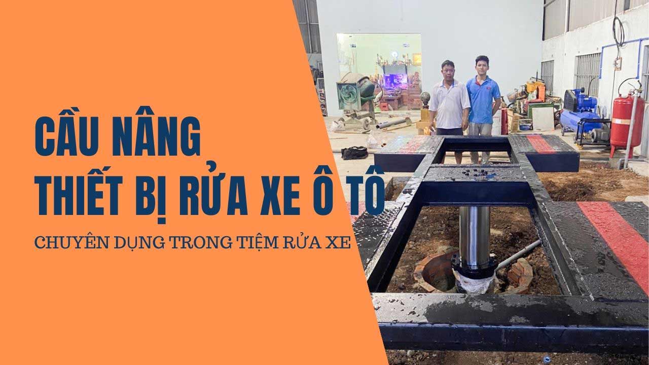 Cầu nâng thiết bị rửa xe ô tô chuyên dụng trong tiệm rửa xe