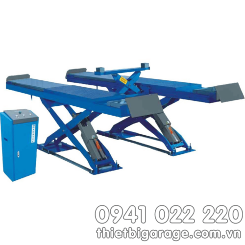 Cầu nâng cắt kéo nguyên xe K.PL-U-D45 thường được lắp đặt kiểu chìm xuống nền xưởng