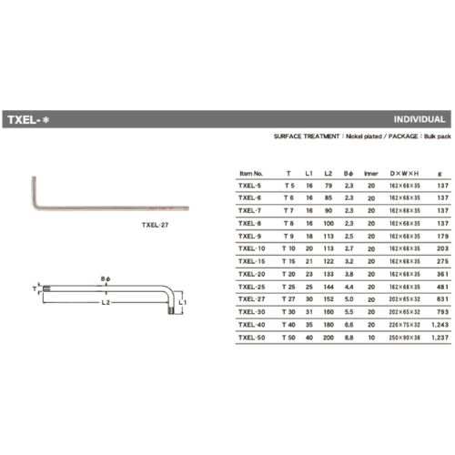 Bộ Lục Giác Bông Thân Siêu Dài Eight TXEL-S8 | Nhật Bản