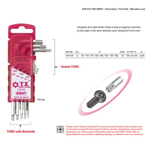 Bộ Lục Giác Bông Có Lỗ 8 Chi Tiết Eight TXH-S8 | Nhật Bản