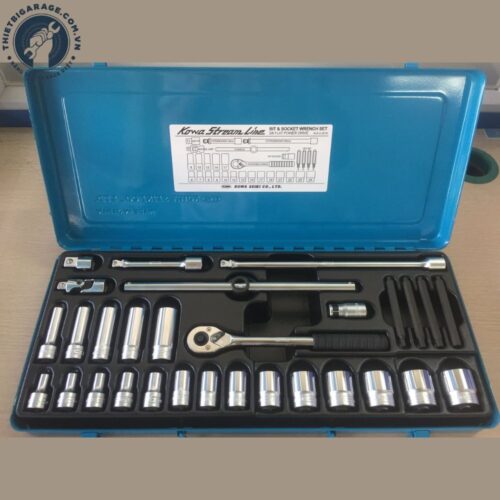 Bộ Khẩu Tay Vặn 3/8″ Kowa KLK-2-201B Nhật Bản (30 Chi Tiết)