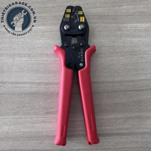 Kìm Bấm Cos Tsunoda TP-5S Nhật Bản Chính Hãng Giá Tốt Cơ chế đòn bẩy Toggle trợ lực và bốn ngàm ép dập nổi ký hiệu kích thước dải một chấm hai mươi lăm đến năm chấm năm milimét vuông của dòng sản phẩm kìm bấm cos tsunoda model TP gạch năm S xuất xứ thương hiệu Tsunoda chính hãng Nhật Bản phân phối tại thietbigarage.com.vn